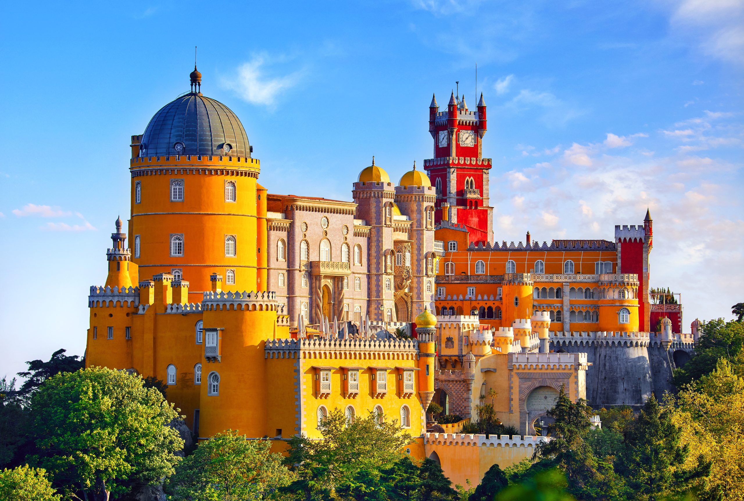 Palace of Pena in Sintra. Lisbon, Portugal. Famous landmark.